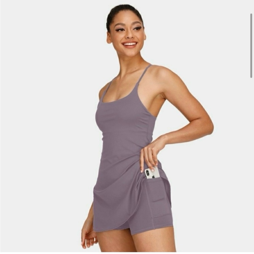 Halara lavender purple spaghetti strap hidden shorts mini dress size 1X